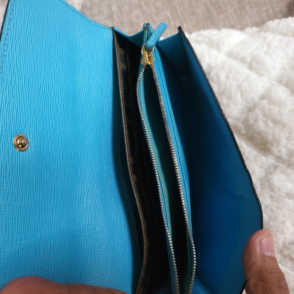 FENDI GREY COATED CANVAS BIRDS CONTINENTAL LONG WALLET 8M0340 - Picture 4 of 10